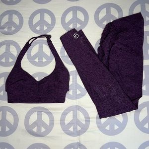Bombshell Sportswear Purple Seamless Sports Bra & Leggings Set